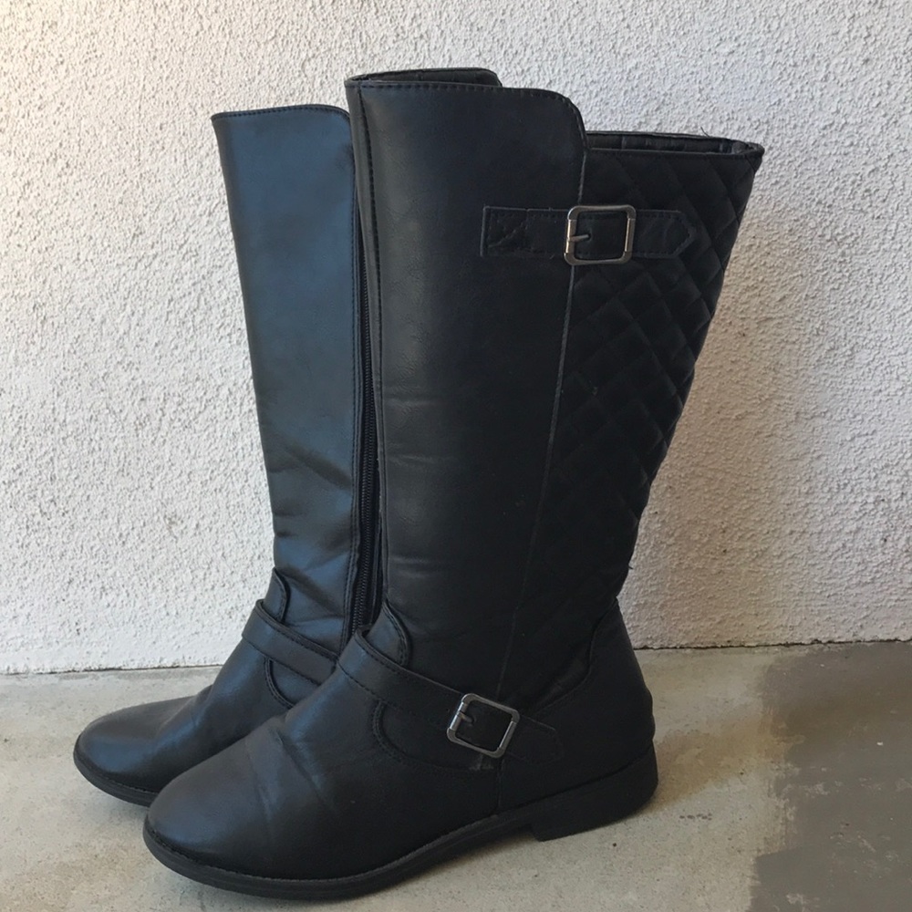 Black Quilted Boots